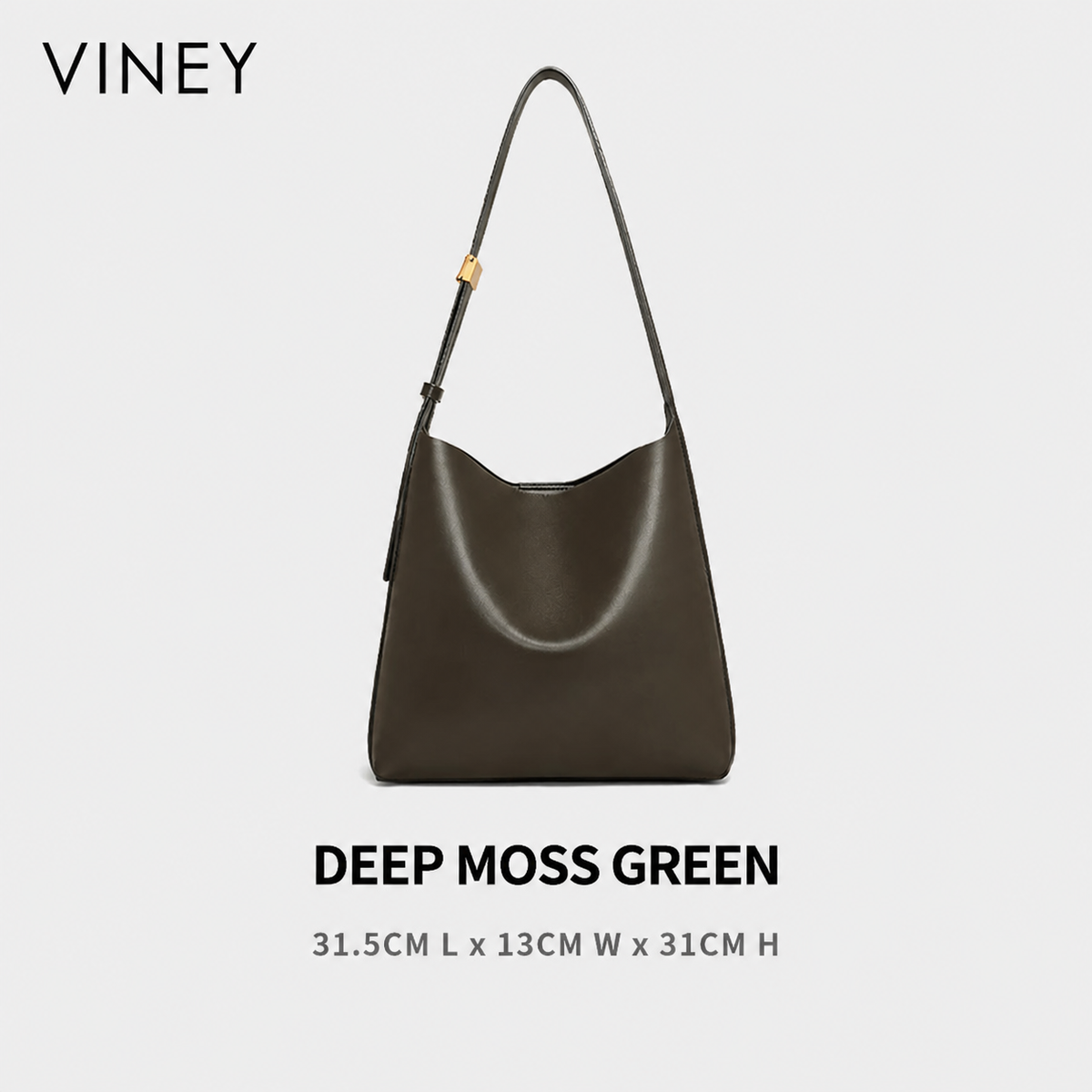 VINEY Genuine Leather Large Capacity 2-Piece Bucket Bag — English product image 6