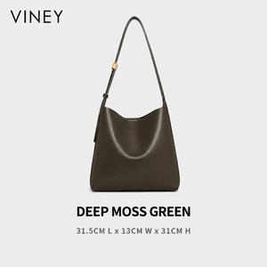VINEY Genuine Leather Large Capacity 2-Piece Bucket Bag — English product image 6