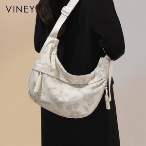 VINEY Urban Canvas Large Capacity Crescent Tote Bag product image 2