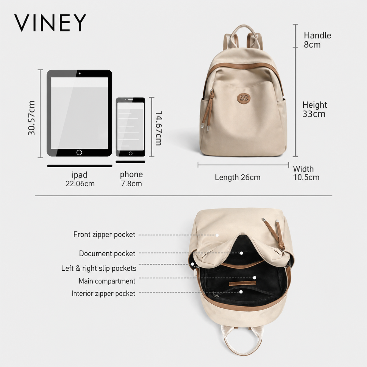 VINEY Signature Large Capacity Lightweight Backpack product image 5