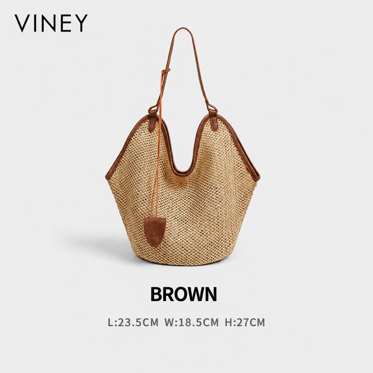 VINEY Woven Beach Large Capacity Convertible Tote Bag product image 6