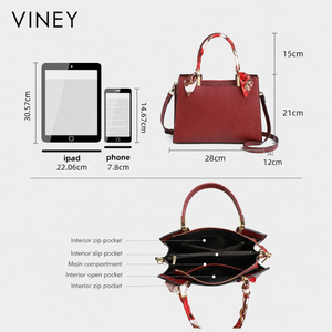 VINEY Everyday Genuine Leather Lightweight Top-Handle Bag — English product image 5