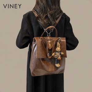 VINEY Genuine Leather Large Capacity Vintage Backpack product image 1