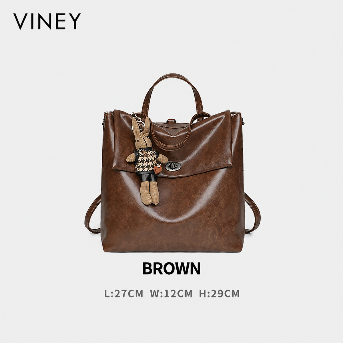 VINEY Genuine Leather Large Capacity Vintage Backpack product image 6
