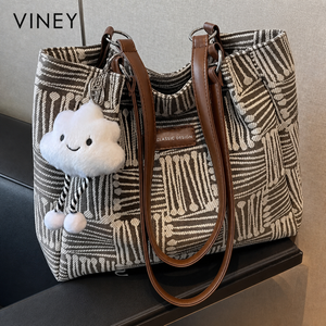 VINEY Canvas Large Capacity Lightweight Tote Bag — English product image 1