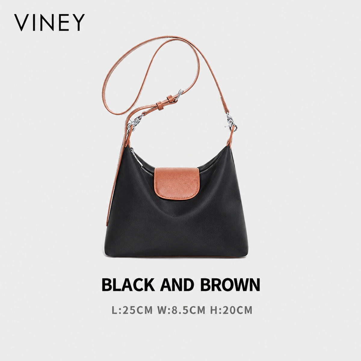 VINEY Canvas Crescent Convertible Tote Bag — English product image 6