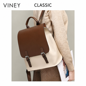 VINEY Genuine Leather Lightweight Laptop Backpack product image 1