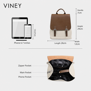 VINEY Genuine Leather Lightweight Laptop Backpack product image 5