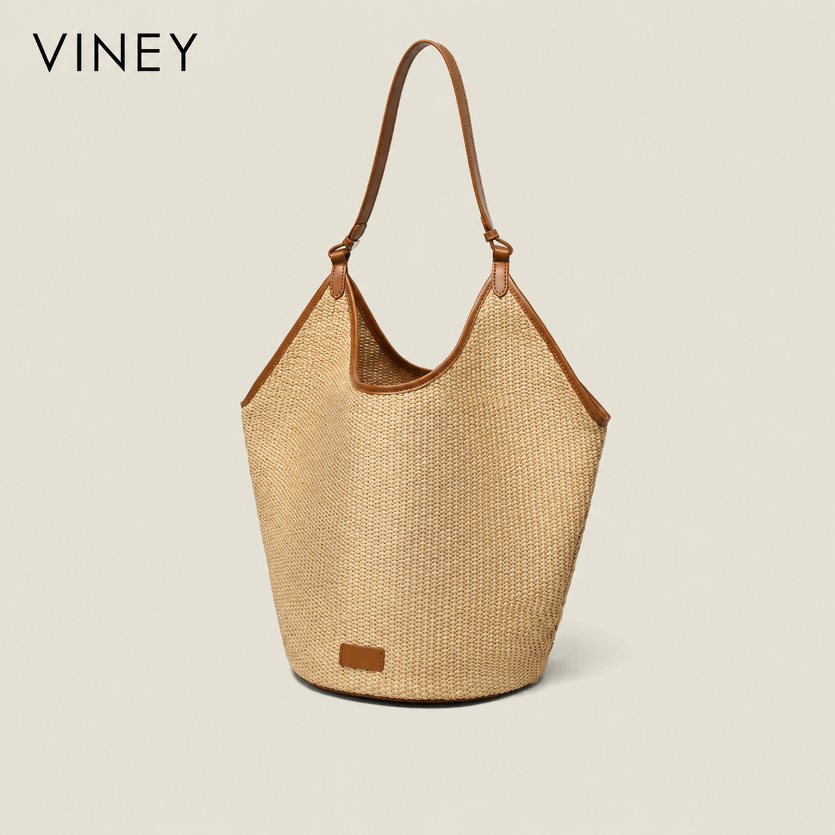 VINEY Everyday Woven Straw Beach Large Capacity Basket Tote Bag — English product image 1