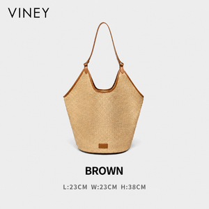 VINEY Everyday Woven Straw Beach Large Capacity Basket Tote Bag — English product image 6