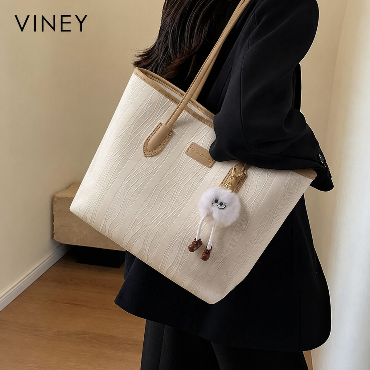 VINEY Urban Genuine Leather Large Capacity Tote Bag product image 1