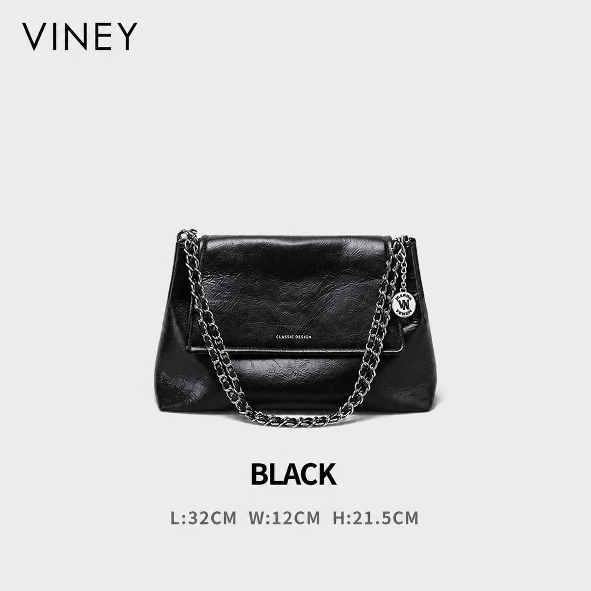 VINEY Urban Genuine Leather Large Capacity Chain-Strap Tote Bag product image 6