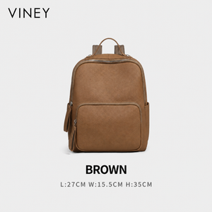 VINEY Commuter Genuine Leather Large Capacity Backpack — English product image 6