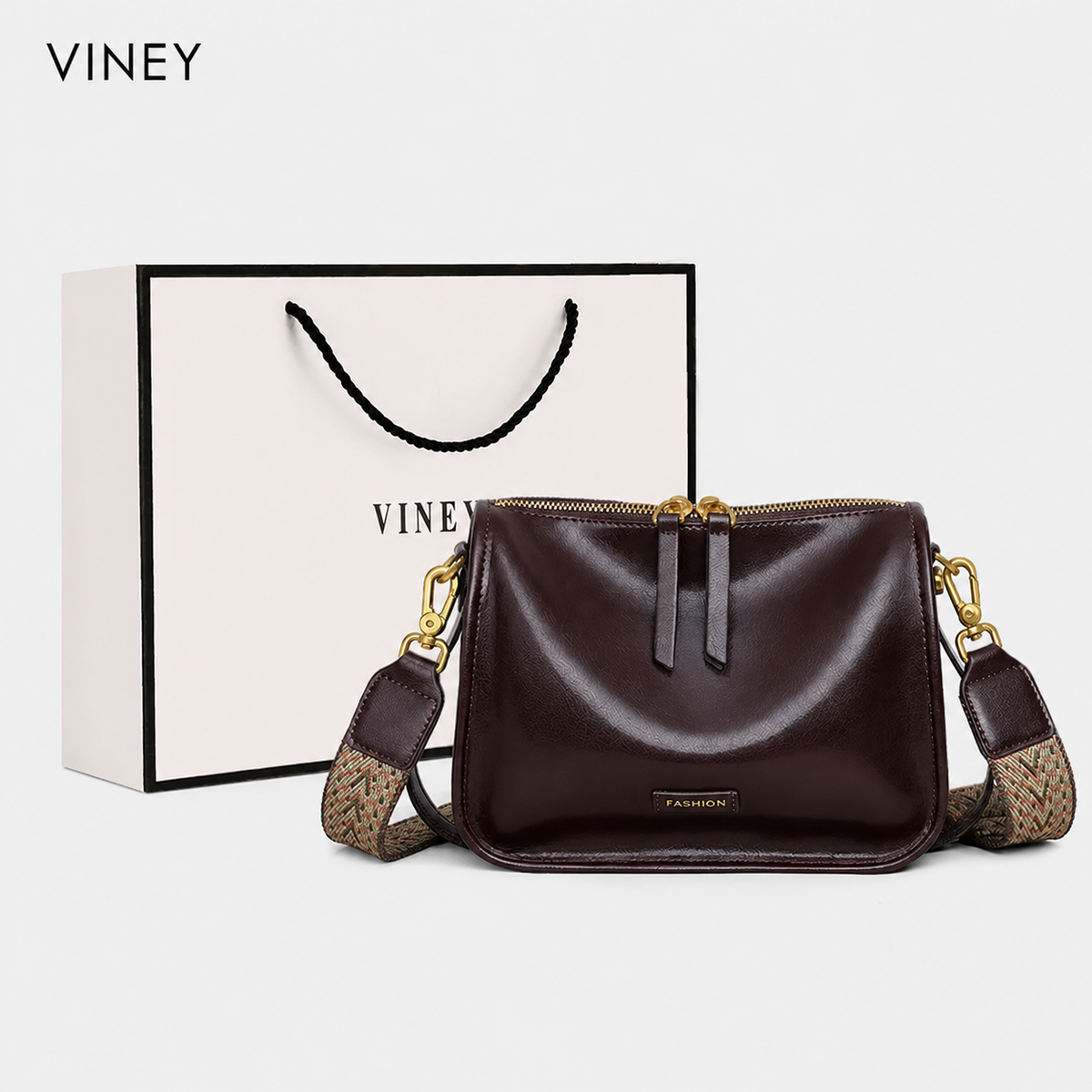 VINEY Genuine Leather Pillow Convertible Hobo Bag product image 2