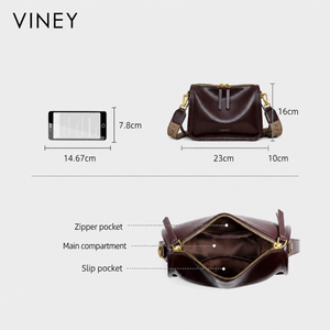 VINEY Genuine Leather Pillow Convertible Hobo Bag product image 5