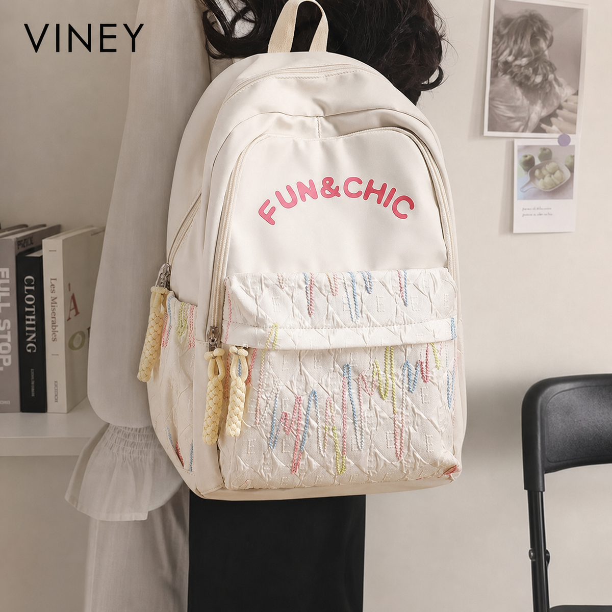 VINEY Everyday Large Capacity Lightweight Backpack — English product image 1