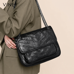 VINEY Genuine Leather Large Capacity Hobo Bag — English product image 1
