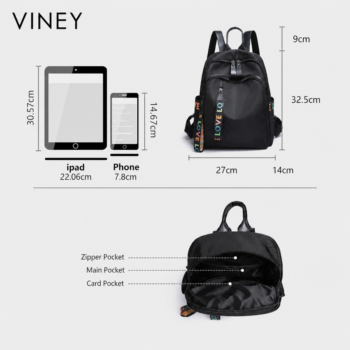 VINEY Everyday Large Capacity Backpack — English product image 5
