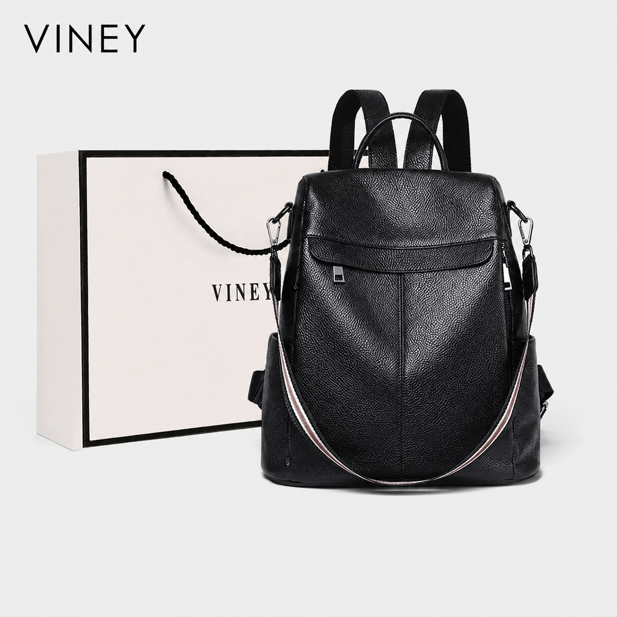 VINEY Genuine Leather Lightweight Backpack product image 2