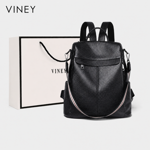 VINEY Genuine Leather Lightweight Backpack product image 2