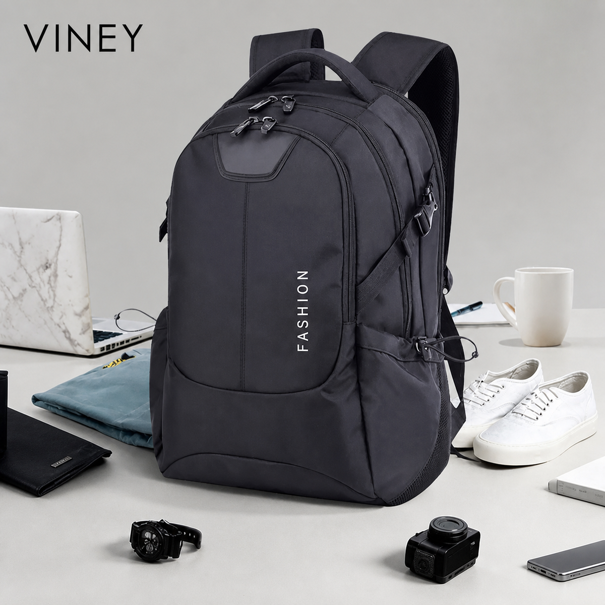VINEY Everyday Large Capacity Laptop Backpack — English product image 1