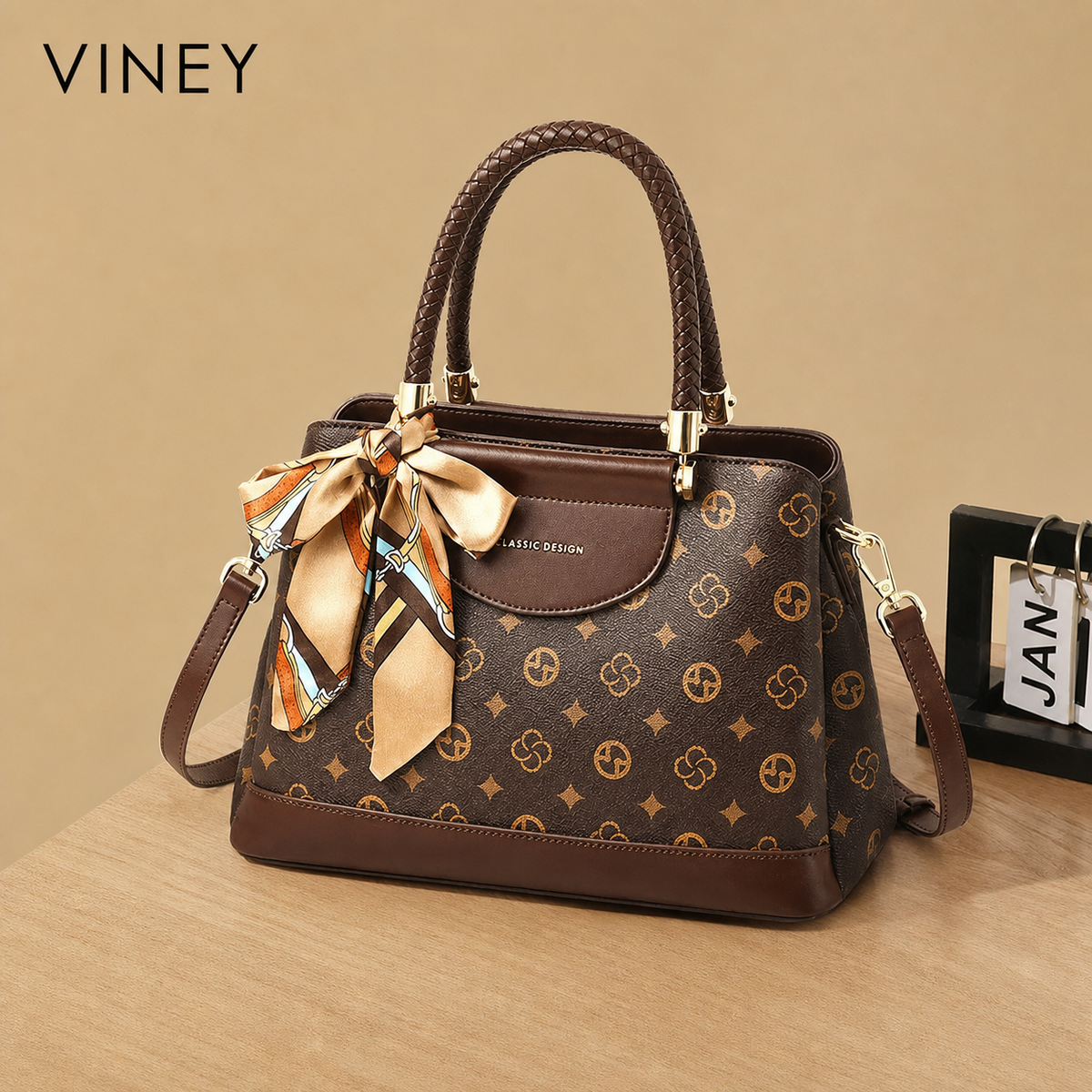 VINEY Leather Convertible Top-Handle Bag product image 2