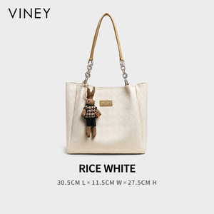 VINEY Genuine Leather Large Capacity Quilted Tote Bag product image 6