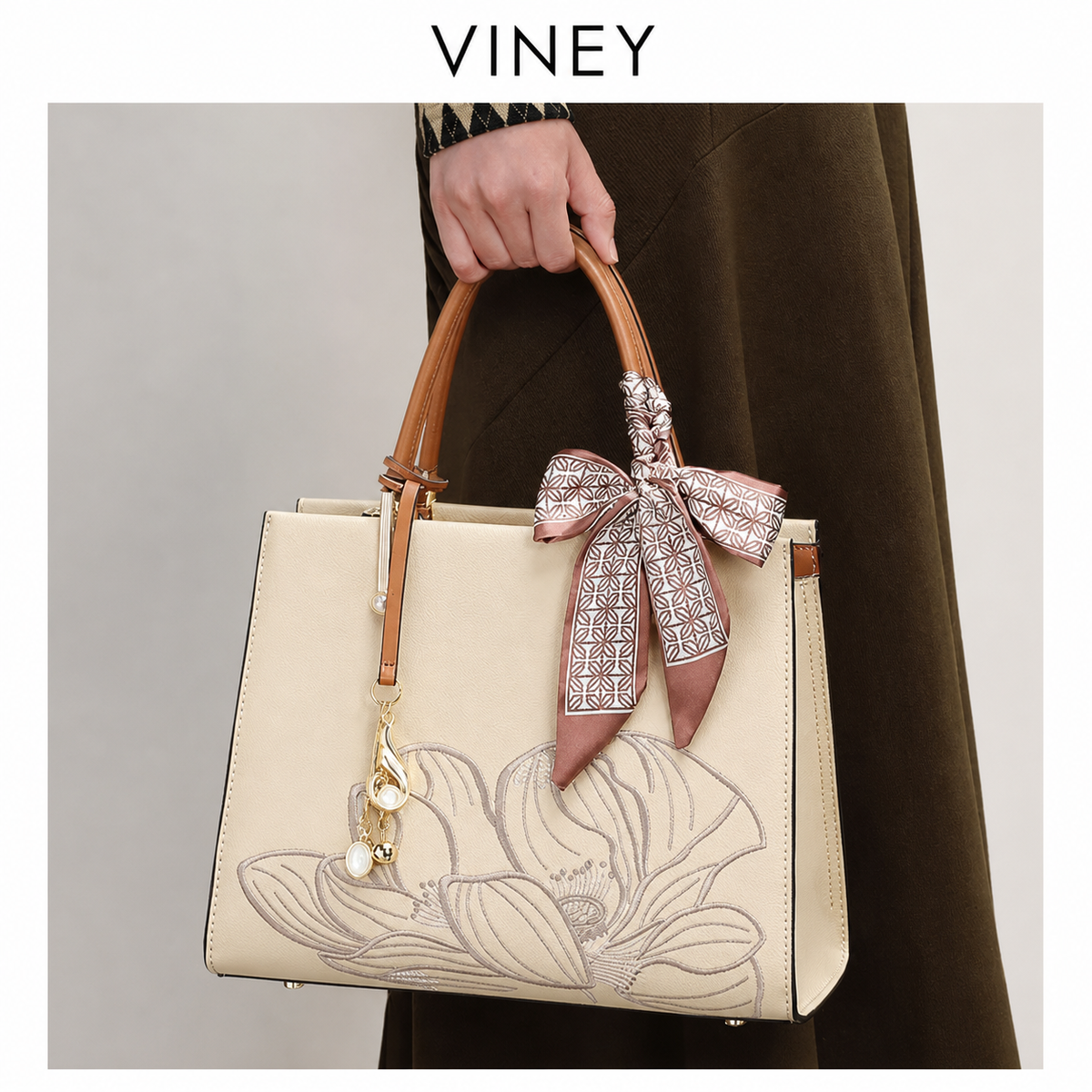 VINEY Modern Genuine Leather Convertible Top-Handle Bag product image 1