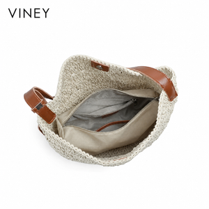 VINEY Weekend Woven Straw Beach Large Capacity Convertible Tote Bag product image 2