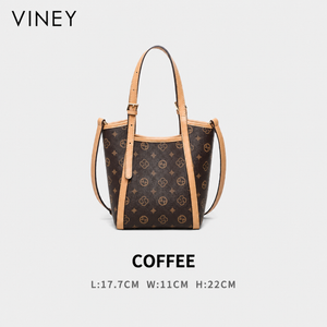VINEY Basket Convertible Tote Bag in Coffee