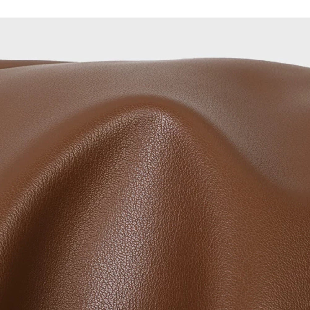 VINEY Brown Leather Hobo Tote and Pouch Set in brown, grain texture