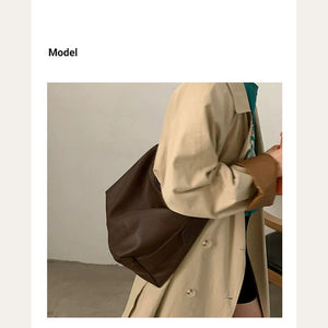 VINEY Coffee Brown Leather Shoulder Tote Bag in coffee brown, shoulder carry