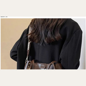 VINEY Coffee Leather Convertible Tote Bag in coffee, shoulder carry