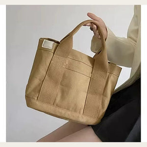 VINEY Compact Canvas Lunch Tote Bag, hand carry