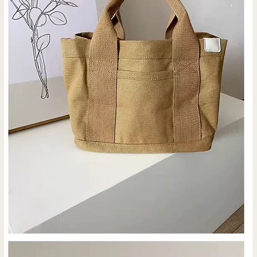 VINEY Compact Canvas Lunch Tote Bag, studio structure