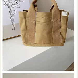 VINEY Compact Canvas Lunch Tote Bag, studio structure