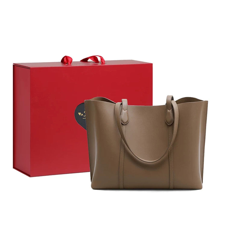 VINEY Genuine Leather Everyday Tote Bag