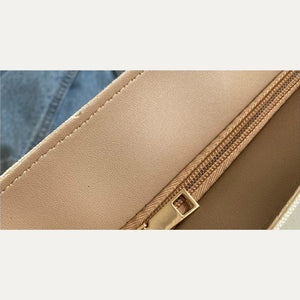 VINEY Ivory Canvas Commuter Tote Bag in ivory, zipper