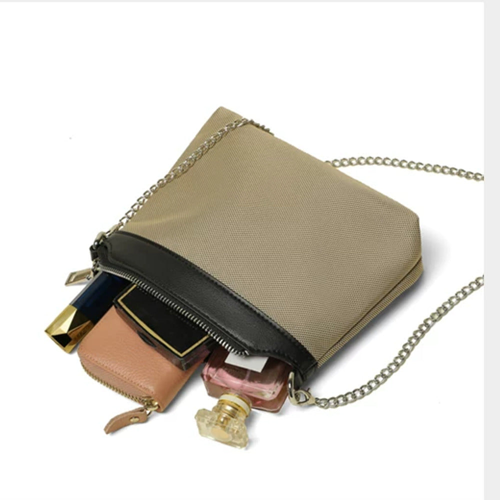 VINEY Khaki Canvas Tote and Crossbody Pouch Set in khaki, crossbody pouch