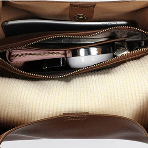 VINEY Large Leather Commuter Tote Bag, roomy interior