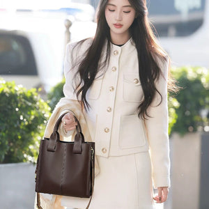 VINEY Leather Bucket Tote and Crossbody Bag, hand carry