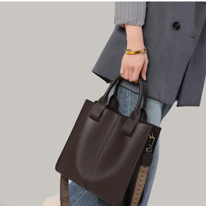 VINEY Leather Bucket Tote and Crossbody Bag, lifestyle view