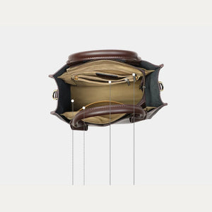 VINEY Leather Bucket Tote and Crossbody Bag, organized interior