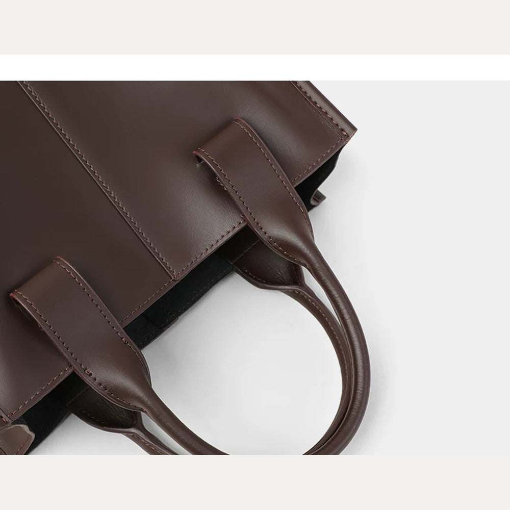 VINEY Leather Bucket Tote and Crossbody Bag, top handle