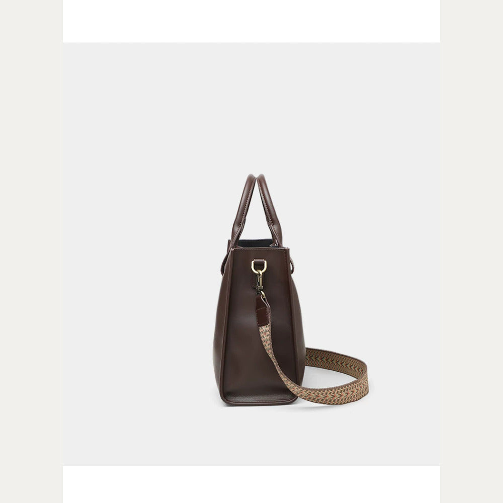 VINEY Leather Bucket Tote and Crossbody Bag, side profile