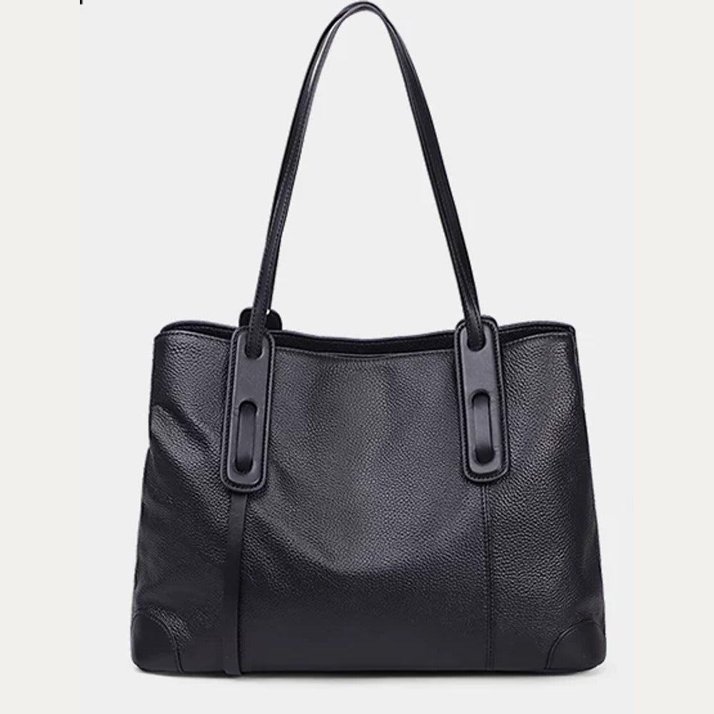 VINEY Large Leather Commuter Tote Bag