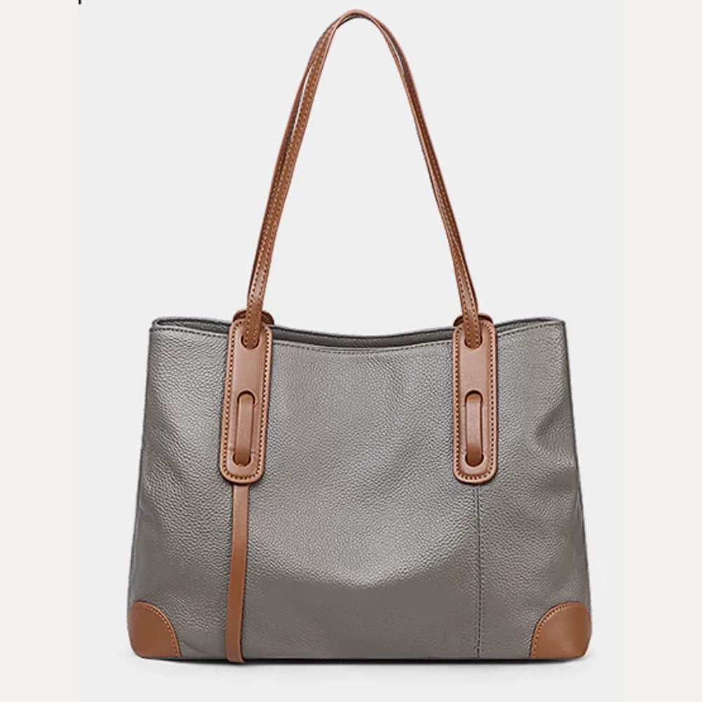 VINEY Large Leather Commuter Tote Bag