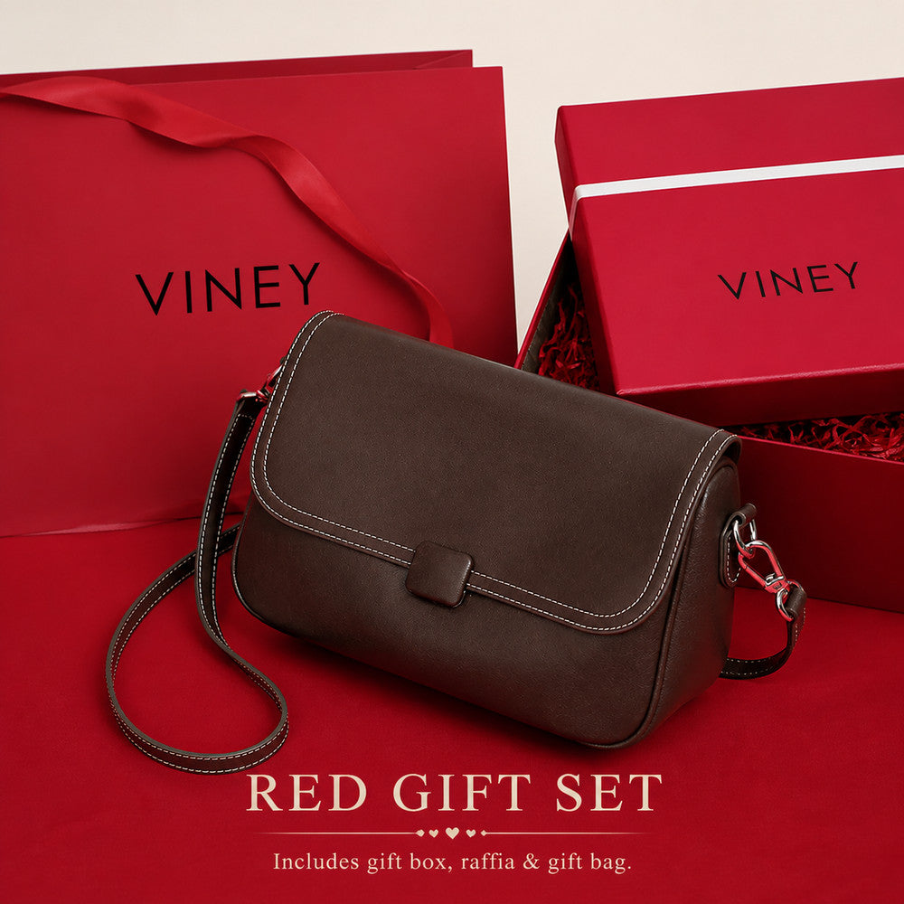 VINEY Genuine Leather Convertible Tote & Crossbody Bag
