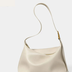 VINEY Genuine Leather Hobo Tote and Shoulder Bag in beige