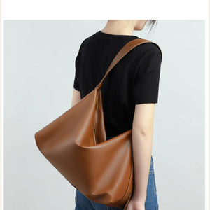 VINEY Genuine Leather Hobo Tote and Shoulder Bag in caramel, shoulder carry